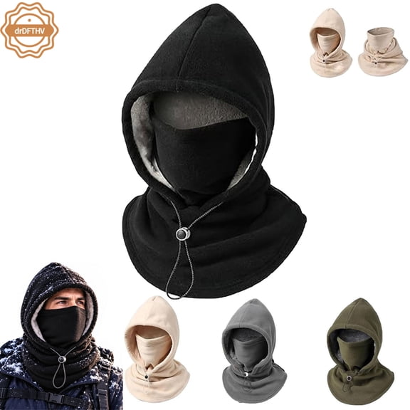 3 in 1 Winter Hood, Double Layer Fleece Hooded Hat, 3 in 1 Winter Hat, Adjustable Fit