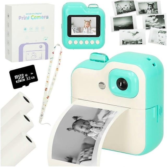 Instant camera for children 1GB 24mpx green
