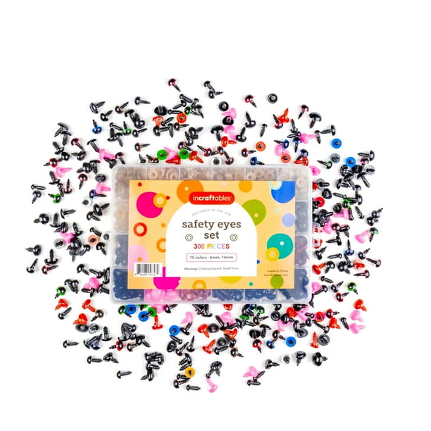 Incraftables Safety Eyes for Amigurumi 300pcs. Multicolor Plastic