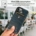 thumbnail image 5 of Wallet Crossbody for iPhone 14 Pro 6.1" 2022 Case with Lanyard Strap, Allytech PU Leather Protective Handbag Card Holder Kickstand Detachable Shoulder Strap Cover Women Men, Blue, 5 of 8