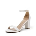 thumbnail image 1 of Zapatos DREAM PAIRS Tacones Bajos con Tacón Grueso Blanco 7,5 cm, 1 of 6