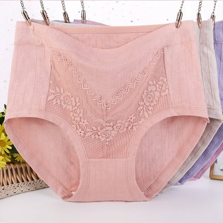 Under Pants for Women Womens Panties Briefs Underwear Women Pack Briefs Women s Solid Lace Plus Size High Waist Leak Proof Cotton Crotch Shorts Underwear Panties