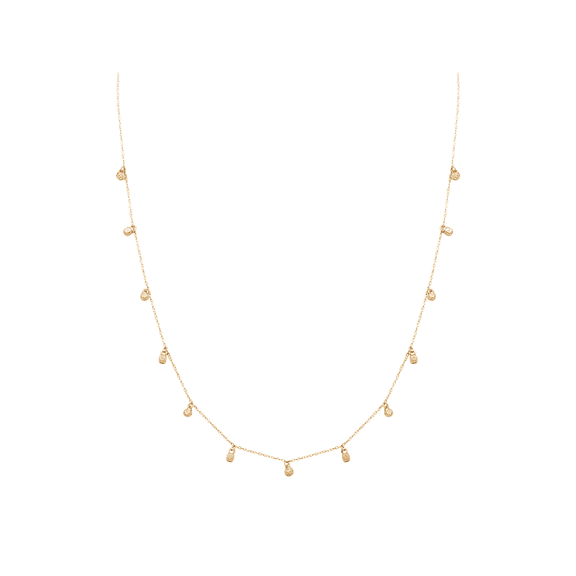 Women's Welry Multi Charm Drop Necklace with Cubic Zirconia in 14kt Yellow Gold, 18"
