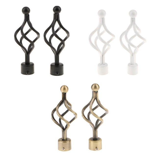 Langgg 2 Pcs Embouts de Tringle à Rideaux Tête de Poteau pour Tringle de 28mm TorsadéeBlanc