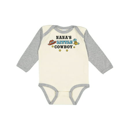 

Inktastic Nanas Little Cowboy with Cowboy Hat and Boots Gift Baby Boy Long Sleeve Bodysuit