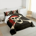 thumbnail image 3 of Homewish Abstract Skull Full Size Comforter Sets 3-Piece for Boys Girls,Gothic Style Bedding Comforter Set,Retro Vintage Lightweight Bedding Sets,Super Cozy Room Decor, 3 of 8