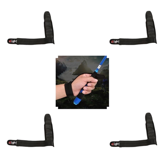 4x Guante de de Pesca, Negro de Guante de Banda Elástica Unisex para Pesca Al Cola Protector de puesto de dedo de pesca