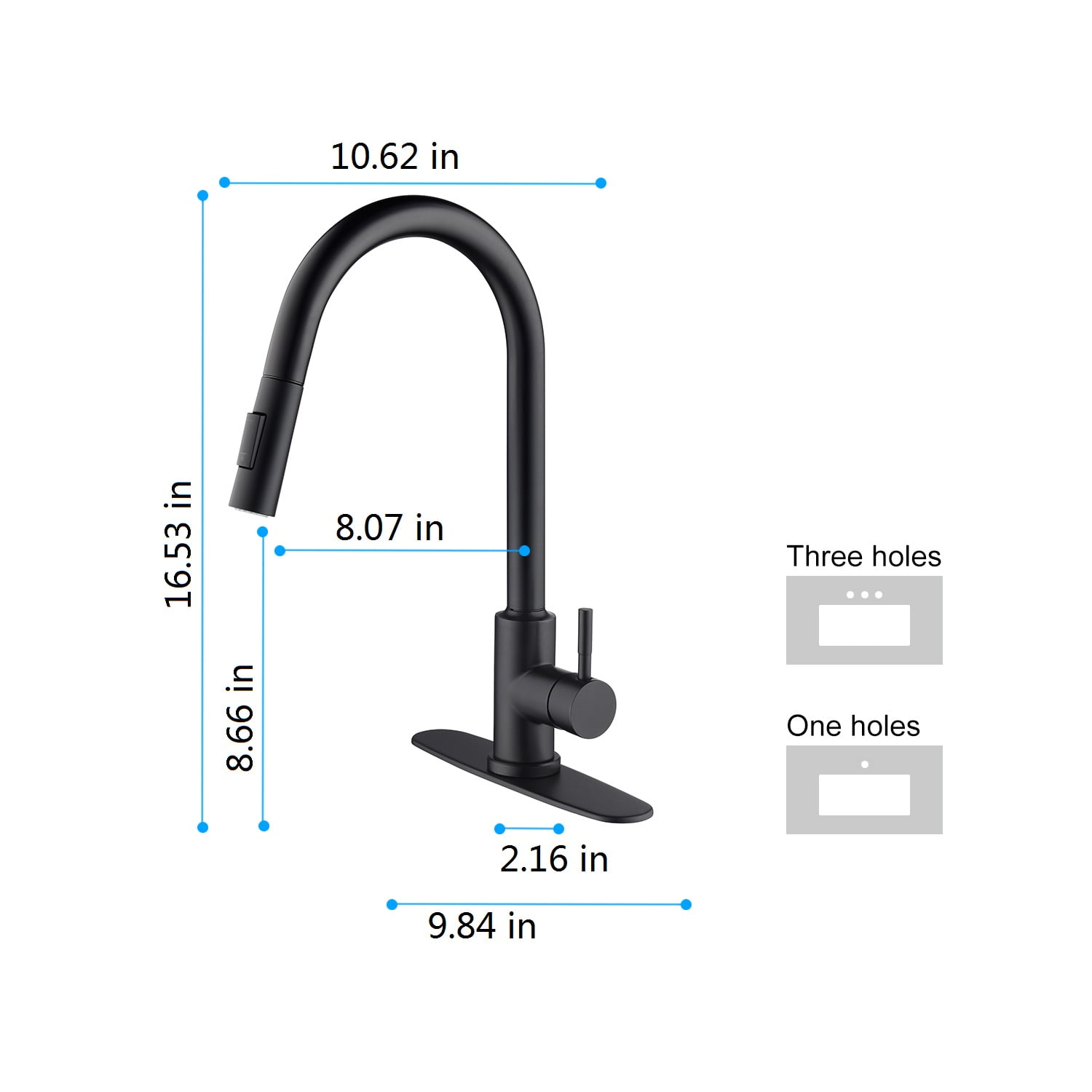 Lowestbest Touch Kitchen Faucet, Single Handle Kitchen Sink Faucet with Pull Down Sprayer-Brushed, Black