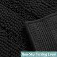 thumbnail image 4 of Luxurious Non-Slip Shaggy Chenille Kitchen Runner Black Kitchen Rug Ultra Soft Plush Carpet Mat Shag Shower Bath Runner Absorbent Large Bath Mat for Entryway, Size 59 & 20 Inches, Black, 4 of 4