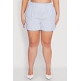thumbnail image 3 of Womens Plus Size Striped Elastic Waist Shorts, 3 of 4