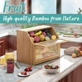 thumbnail image 4 of Bread Box for Kitchen Counter, Large Bamboo Wood Double Layer Bread Box, Wooden Bread Storage Capacity, 4 of 8