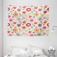 thumbnail image 1 of Floral Tapestry, Cartoon Drawing Style Ladybug Strawberry Bird Caterpillar Vibrant Colored Characters, Wall Hanging for Bedroom Living Room Dorm Decor, 80W X 60L Inches, Multicolor, by Ambesonne, 1 of 2