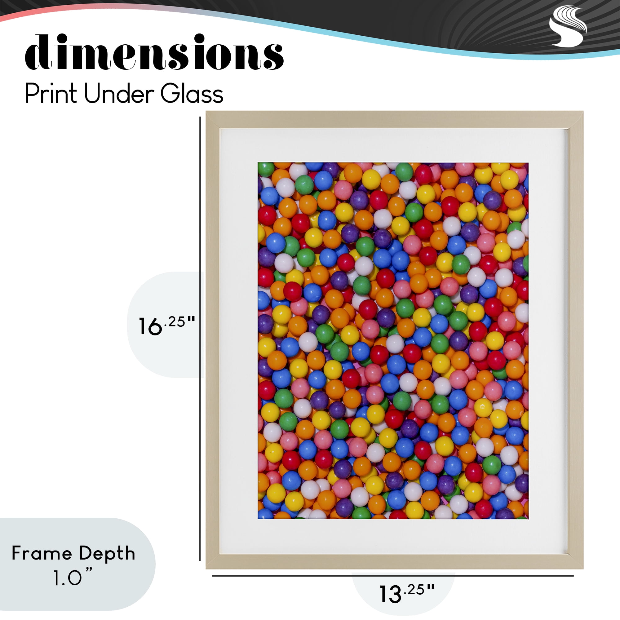 Stupell Industries Colorful Gumballs Close Up Birch Framed Print Under Glass, design by LISH Creative