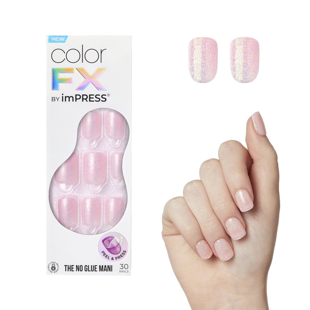 Uñas a presión Impress 'Pop Star' Color FX Rosa claro