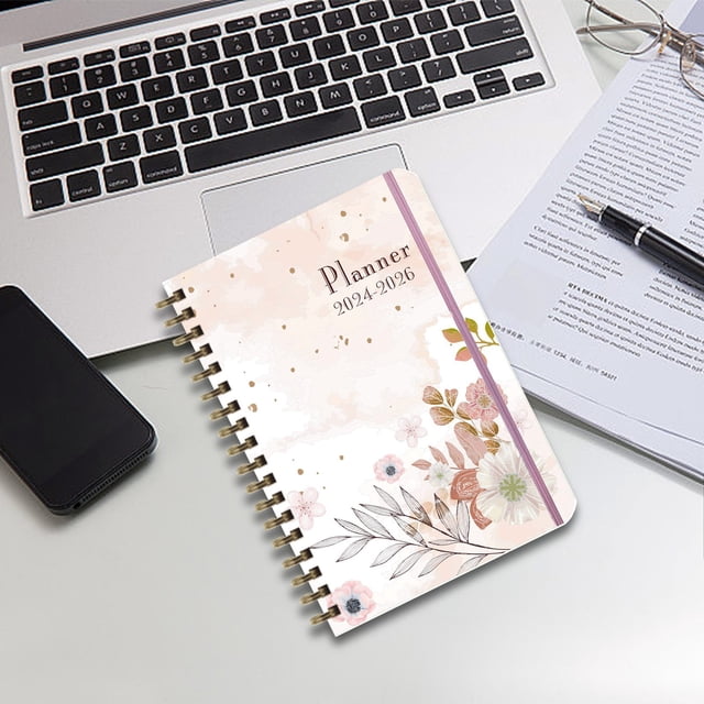 Calendar 2024 2024-2026 New Year's Day Efficiency Manual Daily Work Plan Calendar Notebook Notebook on Clearance