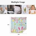 thumbnail image 5 of Happy Easter Cloth Napkins, Spring Bunny Eggs Flower Teal Wood Grain Washable and Reusable Dinner Napkins Set of 4, Table Napkin for Kitchen Party Birthday Wedding Hotel Housewarming 20"x20", 5 of 9