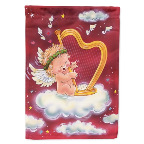 Carolines Treasures AAH7273CHF Angels with Harp Valentines Flag Canvas House Size  Large multicolor