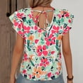 thumbnail image 3 of Eres Más Que una Camisa de Puntuación de Prueba Camisa de Manga Corta de Doble Capa de Impresión Floral de Moda de Verano, 3 of 7