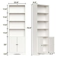 thumbnail image 3 of Tall Bookshelf, Lofka Bookcase with Doors , 4 Tier Storage Bookshelf for Home Office, Living Room, White, 3 of 8