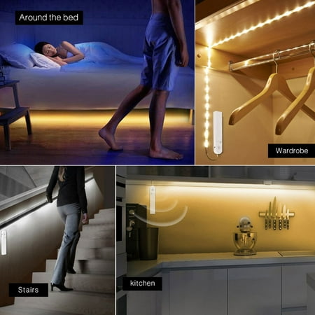 

Poseidon 1m/2m/3m PIR Motion Sensor SMD 2835 LED Bed Closet Flexible Strip Light Lamp