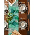 thumbnail image 3 of Table Runner 72 Inches Long for Kitchen Dining, Green Coastal Dresser Scarf Farmhouse, Dining Table Decorations for Wedding/Parties, Summer Beach Nautical Abstract Art 18 x 72 In, 3 of 9