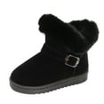 thumbnail image 3 of Casual Ankle Boots for Girls Slip-On Soft Boots with Flat Sole Fleece Lined Faux Fur Comfy Winter Footwear Winter Fashion Footwear Foe Little And Big Girls, 3 of 7