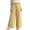 Yellow, variant on Wide Leg Pants For Women Solid Color Embroidery Pants Pocket Elastic Waist Cotton And Linen Plus Size Available Summer Flowy Pants M-4XL