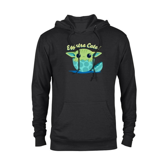 Star Wars The Mandalorian Grogu "Eggstra Cute!" Easter Egg - Pullover Hoodie for Adults - Customized-Black