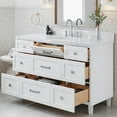 thumbnail image 2 of ARIEL Monroe 54 Inch Single Oval Sink Bathroom Vanity With Carrara White Quartz Countertop 1.5 Inch Edge In White, 2 of 7