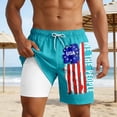 thumbnail image 2 of CONZONE 4Th Of July Mens Swim Trunks With Mesh Liner Patriotic Usa Flag Graphic Board Shorts for Men Elastic Waist Drawstring Independence Day American Summer Beach Swim Shorts, 2 of 5