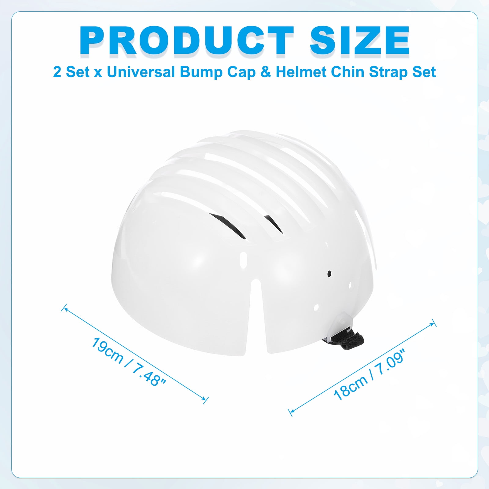 Uxcell 7.09 Inch 2 Set Adjustable Helmet Strap Accessory for Hard Hat with Protective Buckle White/Black
