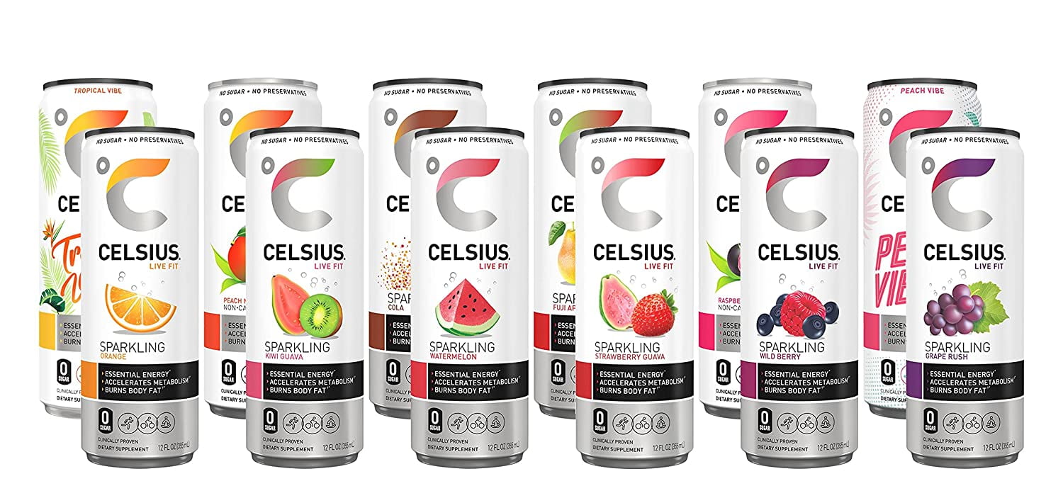 Celsius Energy Drink All Flavor Variety Pack 12 fl oz, Slim Cans