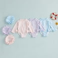 thumbnail image 4 of FASHOFT Baby Girl Swimsuit Bathing Suit with Hat Striped Summer Beach Swim Suit One Piece Swimwear for Girls Pink, 4 of 4