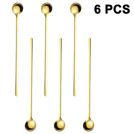 

6 Pieces Coffee Spoon Stainless Steel Mini Cake Spoon Mirror Polished Teaspoon Set 24cm
