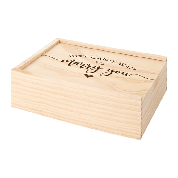 Koyal Wholesale Laser Engraved Wedding Wooden Photo Box, Just Can't Wait to Marry You