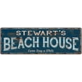 thumbnail image 1 of STEWART'S Beach House Blue Rustic Cabin Home Decor 6x18 Metal 206180026054, 1 of 1