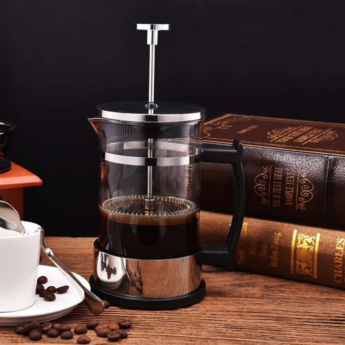 Small French Press Coffee Maker, Heat Resistant Espresso and Tea Maker with Superior Filter