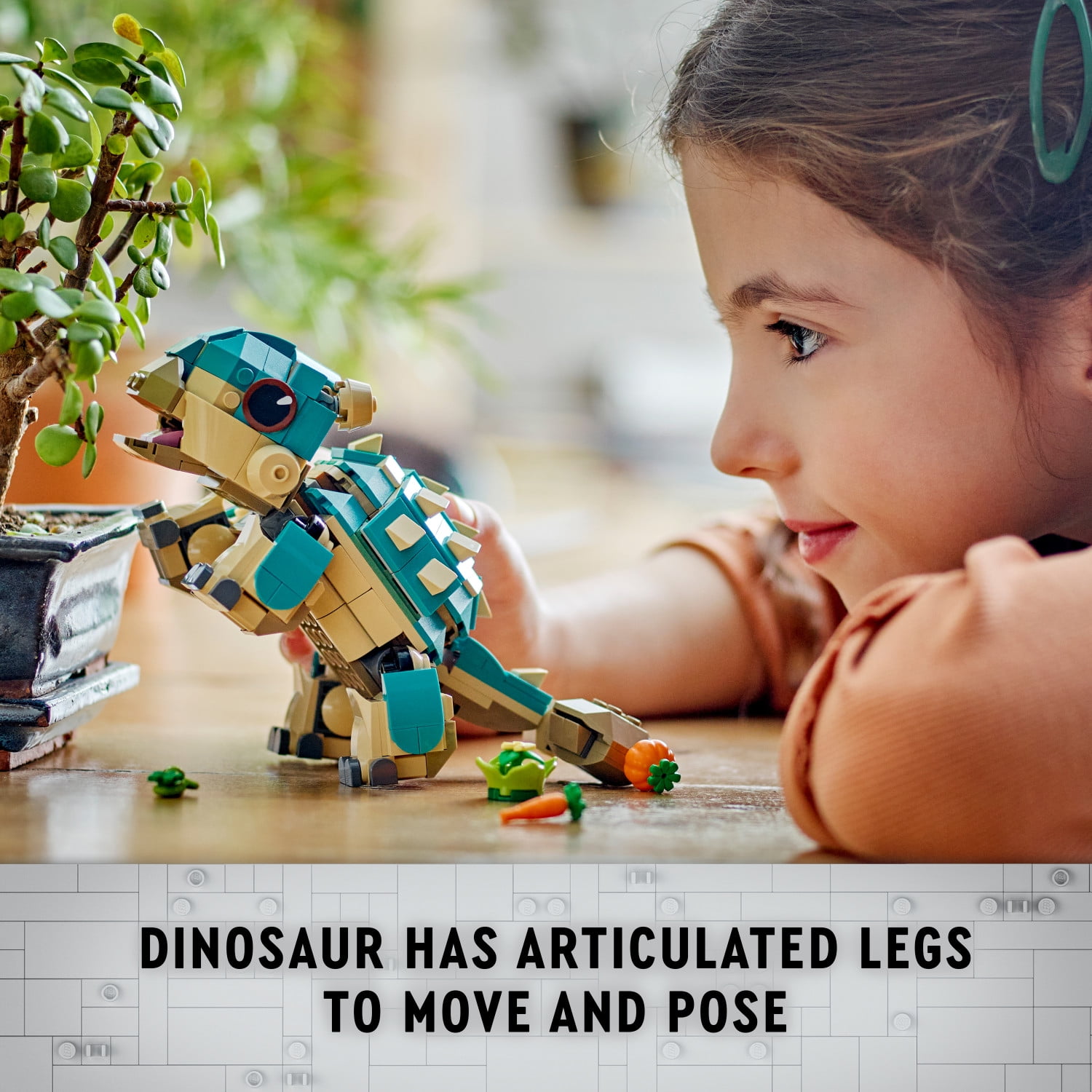 LEGO Jurassic World Baby Bumpy: Ankylosaurus - Dinosaur Toy for Kids Ages 7+ - Gift for Young Jurassic Park Fans & Animal Lovers, 76962