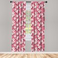 thumbnail image 3 of Floral Curtains 2 Panels Set, Repetitive Abstract Design Simplistic Hand Drawn Flowers, Window Drapes for Living Room Bedroom, 56"W X 84"L, Pink Grey, by Ambesonne, 3 of 5