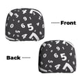 thumbnail image 3 of 2 PCS Car Headrest Cover, black math number Soft Car Seat Head Rest Cover Protector Interior Car Accessories Seat Covers for Cars Truck Auto Only Covers, 3 of 8