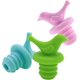 thumbnail image 2 of Tapón de botella de vino de pájaro pequeño, tapón de botella de vino y bebida reutilizable de silicona, lindo, divertido, varios colores (verde, azul, rosa), juego de 6 BANYUO Electrónica, 2 of 3