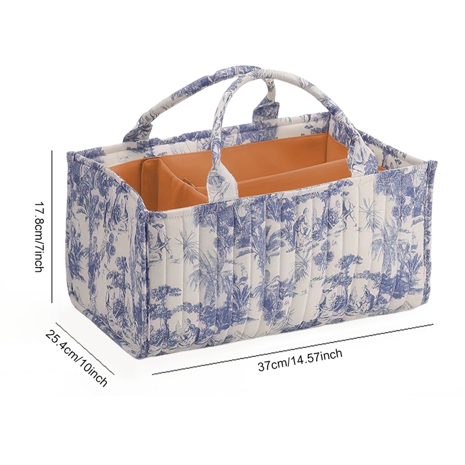 Baby Diaper Caddy Organizer, with Removable Divider Portable Stylish Nursery Storage Basket, Newborn Essentials, Newborn Caddie Car Travel，Blue