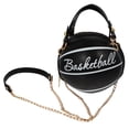 thumbnail image 1 of SHISUYAN Sac à Bandoulière Simple en PU Durable pour Rangement Noir avec Excellente Capacité 1 Pce Petite Forme de Basketball, 1 of 8