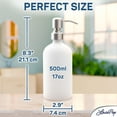 thumbnail image 6 of Soap Dispenser Set (2 Pack, White), Stylish Glass Bottles W/ Stainless Steel Pumps, Liquid Hand Soap Dispensers by LavaPop, 6 of 9