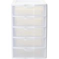 thumbnail image 1 of 1) New Sterilite 20758004 Clearview Small 5 Drawer Desktop Storage Unit White, 1 of 3