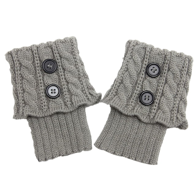 Jumpingount 1 par de calcetines de punto para botas de ganchillo para mujer, calentadores de piernas para invierno, polainas para botas Ropa, zapatos y accesorios Miscelánea gris Jumpingount PS11893-03