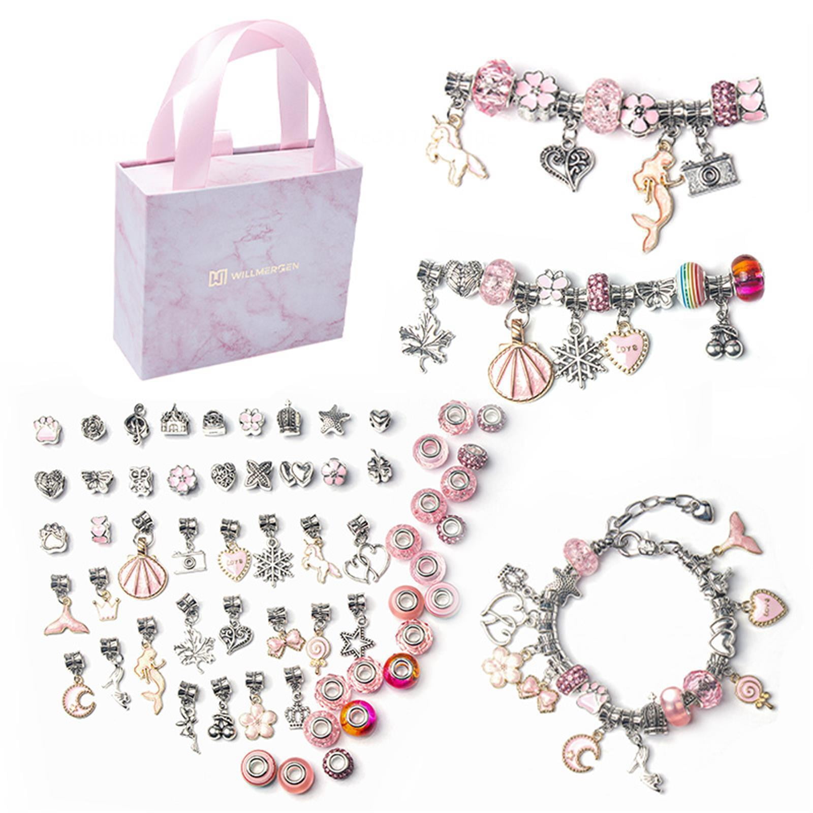 DIY Craft Kit Bracelet Making Kit Beads Pretty Birthday Gift Art Craft  Jewelry Making Kit for Girls Students Purple 