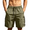 thumbnail image 6 of IhhxPro Men's Outdoor Cargo Shorts with Elastic Waist and Multi-Pockets Men Work Casual Hiking Cotton Relaxed Fit Summer M-2XL, 6 of 9