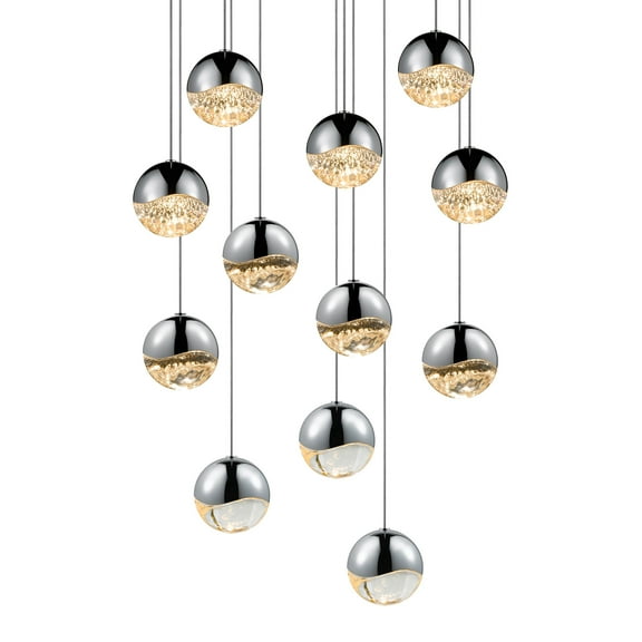 Sonneman 2917-Med Grapes 12 Light 17" Wide Led Suspension Multi Light Pendant - Chrome