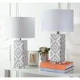 thumbnail image 3 of SAFAVIEH Diamonds 27 in. Ceramic Table Lamp with Off-White Cotton Shade, Set of 2, 3 of 7